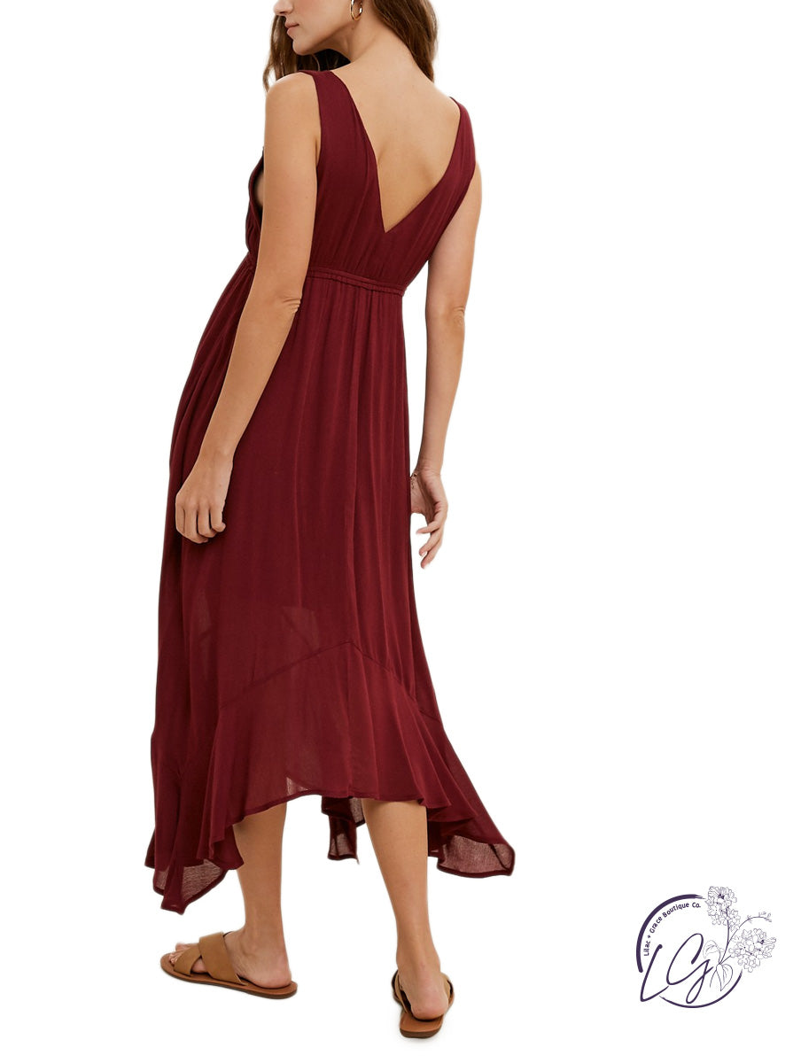 Regal Flourish Midi Dress