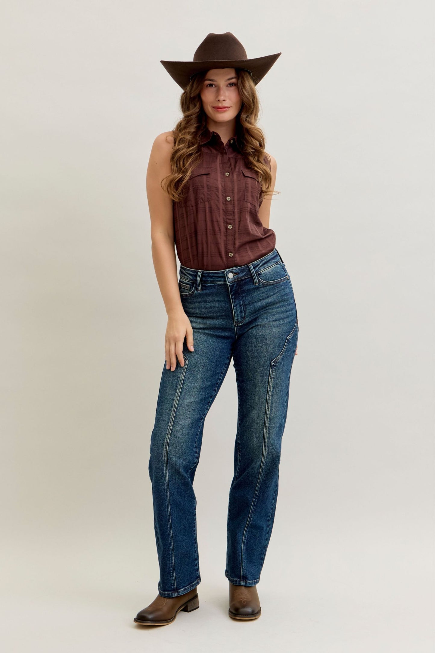 Fable Mid Rise Western Seam Straight by Judy Blue