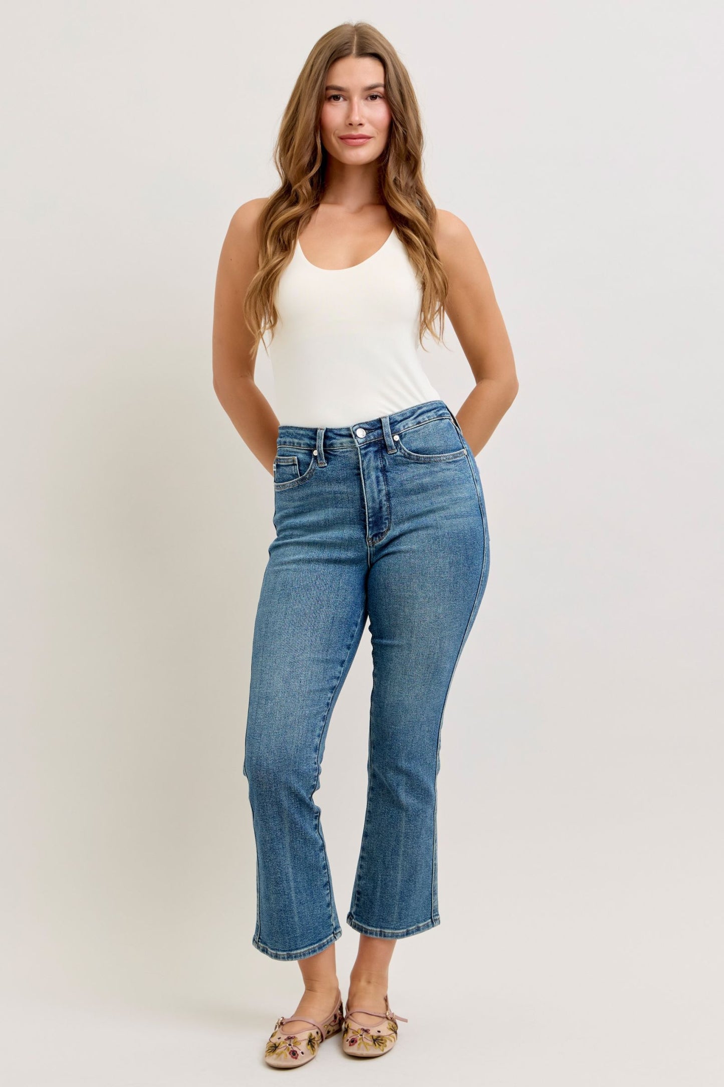 Oaklyn High Rise Kick Flare Non Distressed by Judy Blue