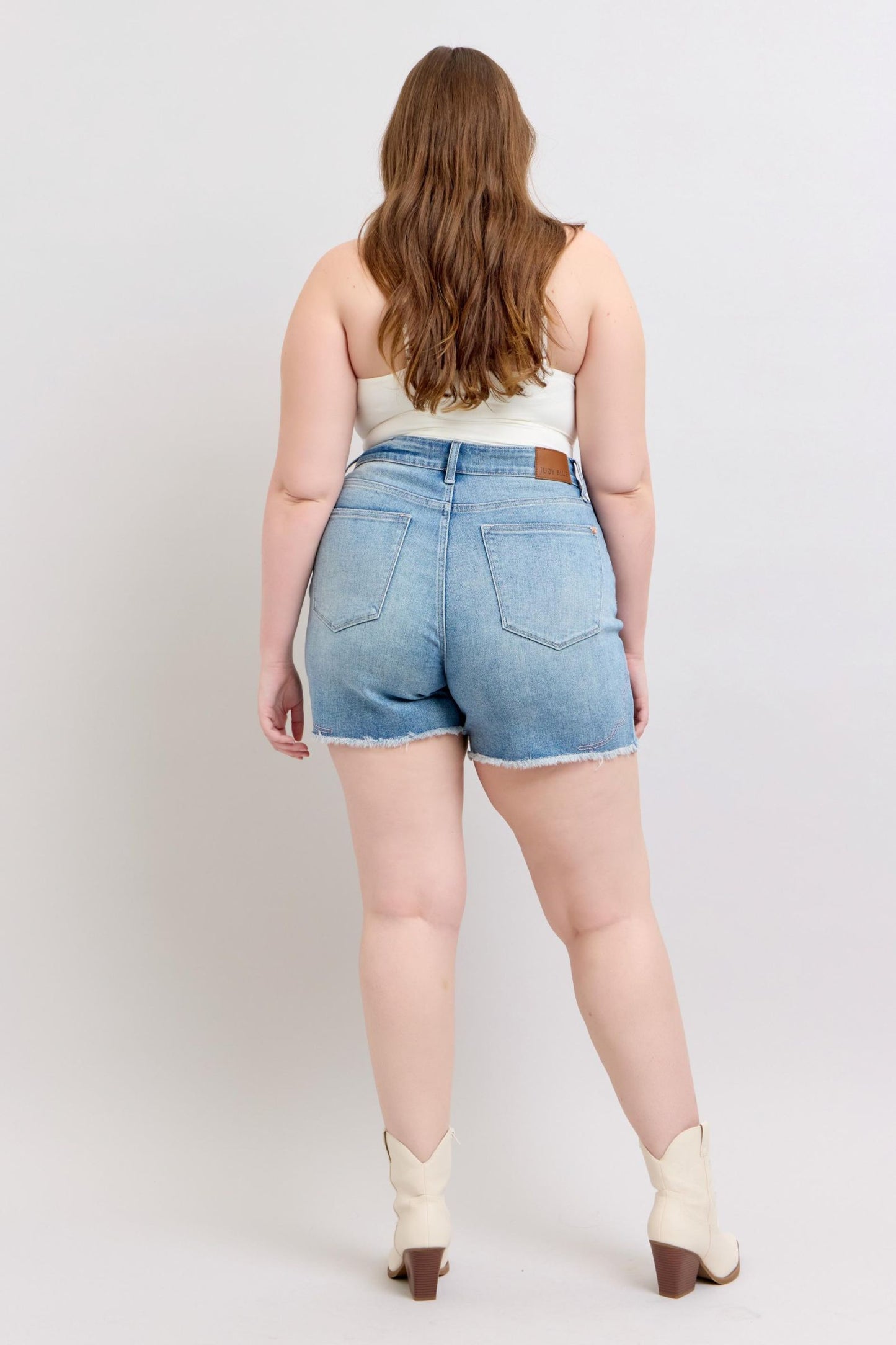 Tinsley High RIse Pink Stitched Shorts by Judy Blue