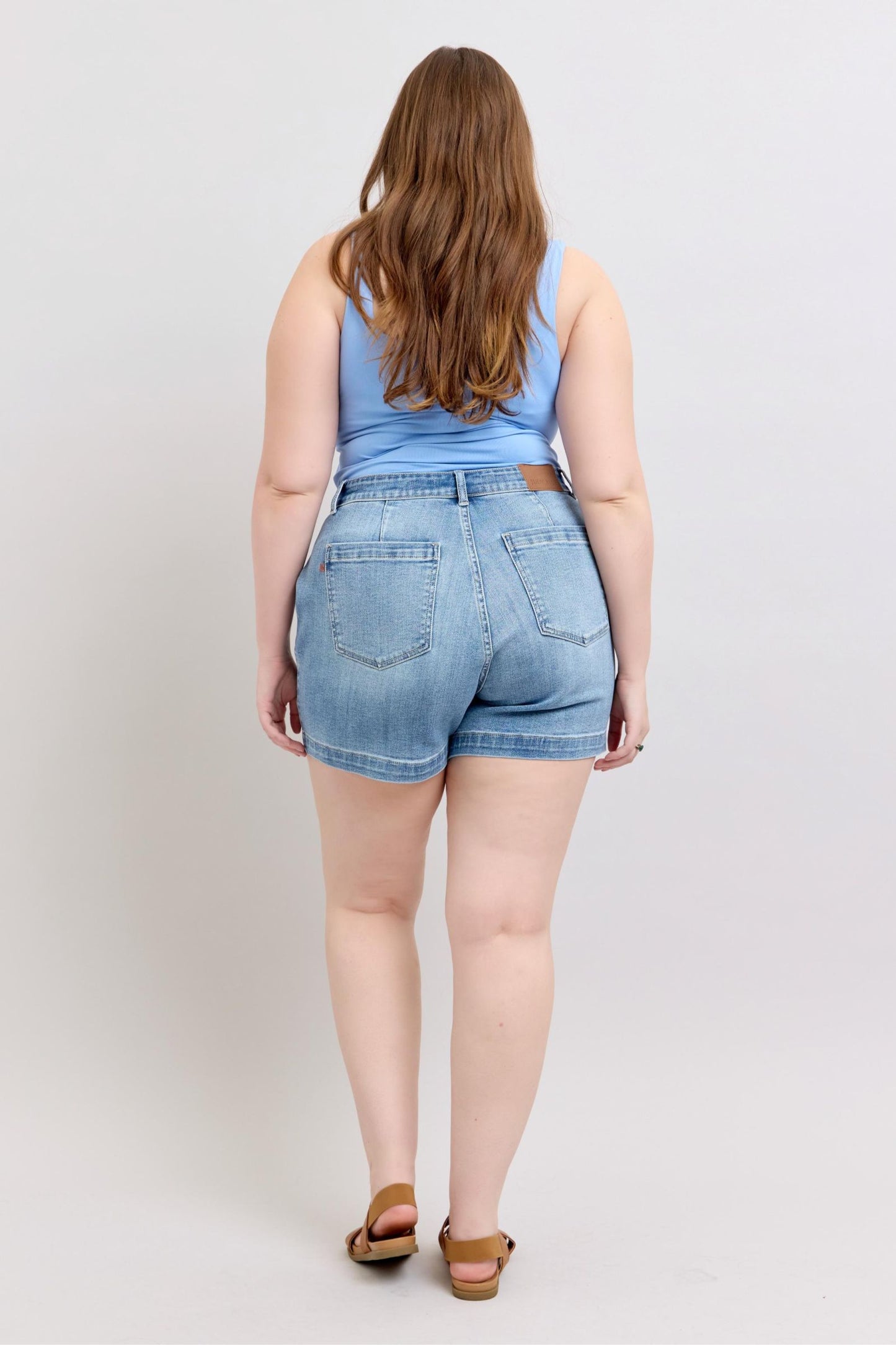 Perry High Rise Denim Trouser SHorts By Judy Blue