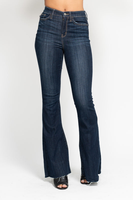 Harlow High Rise Raw Hem Flare by Judy Blue