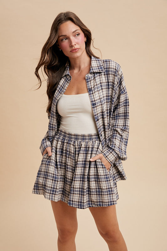 Soft Plaid Crinkle Gauze Set