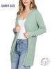 (Sale) Curvy Breathable Open Front Cardigan