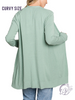 (Sale) Curvy Breathable Open Front Cardigan