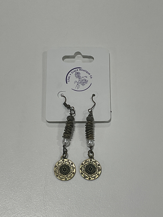 Circle Pendant Dangle Earrings