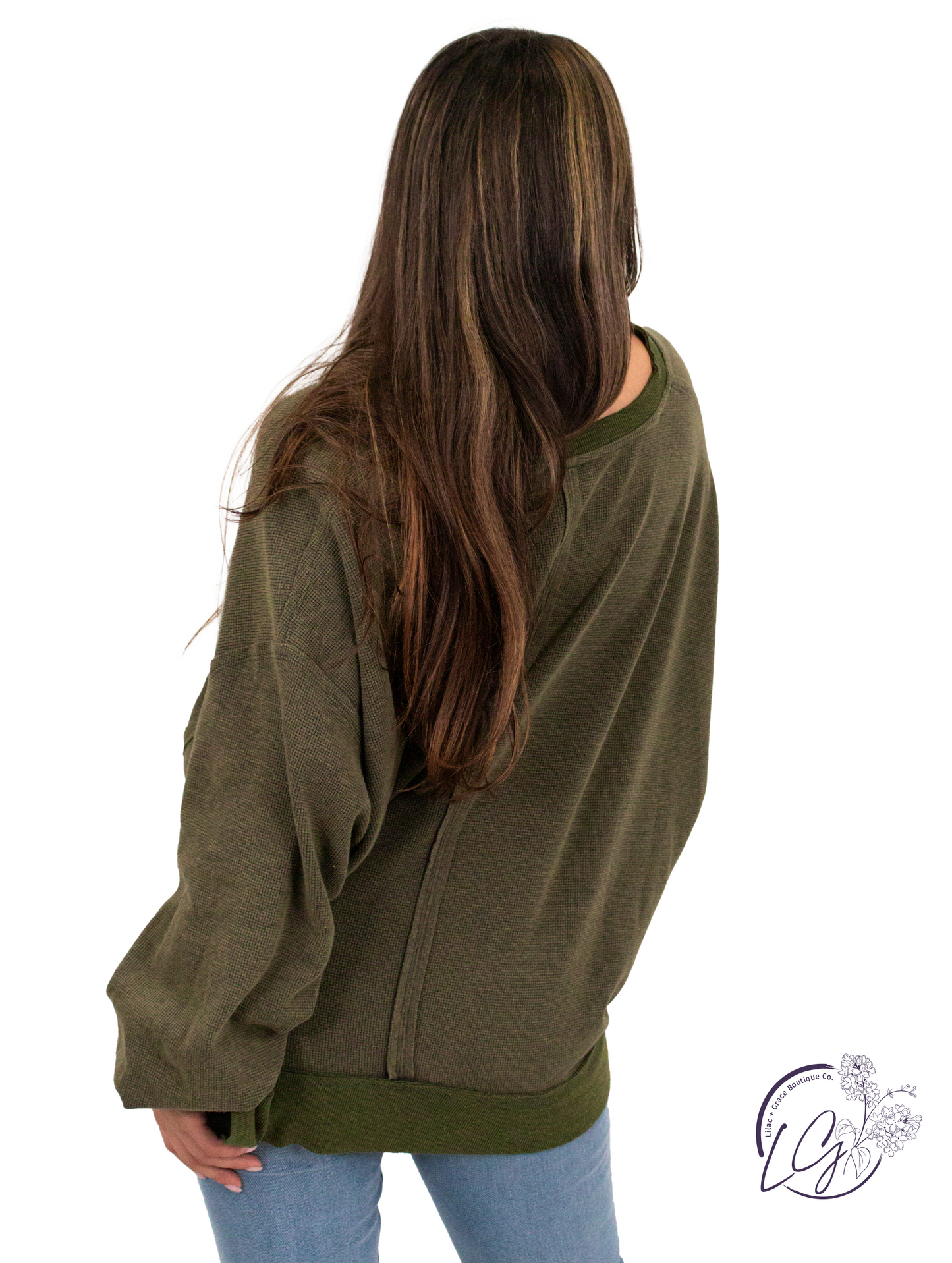 (Sale) Washed Oversized Split Neck Tee