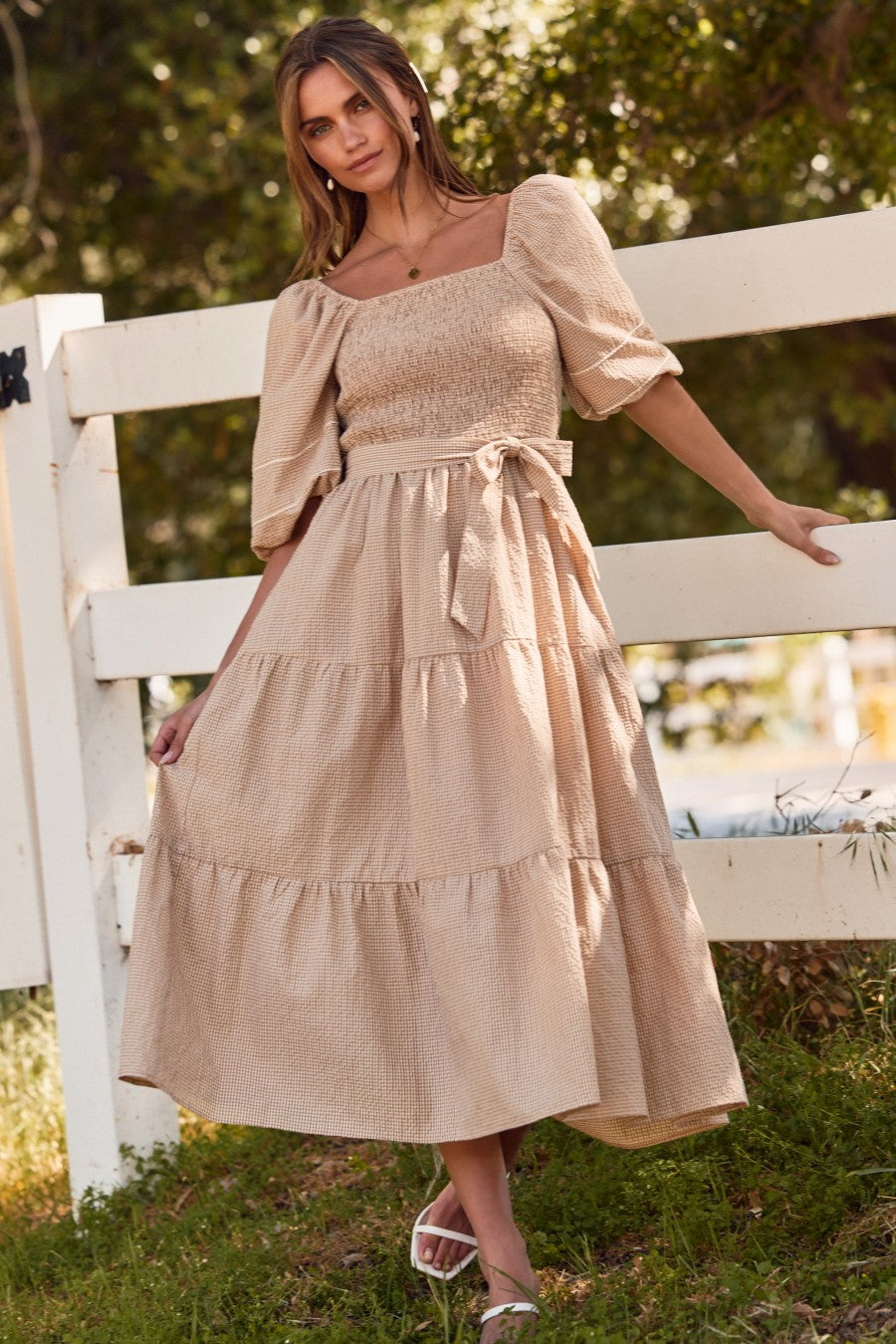 Curvy Sunlit Charm Midi Dress