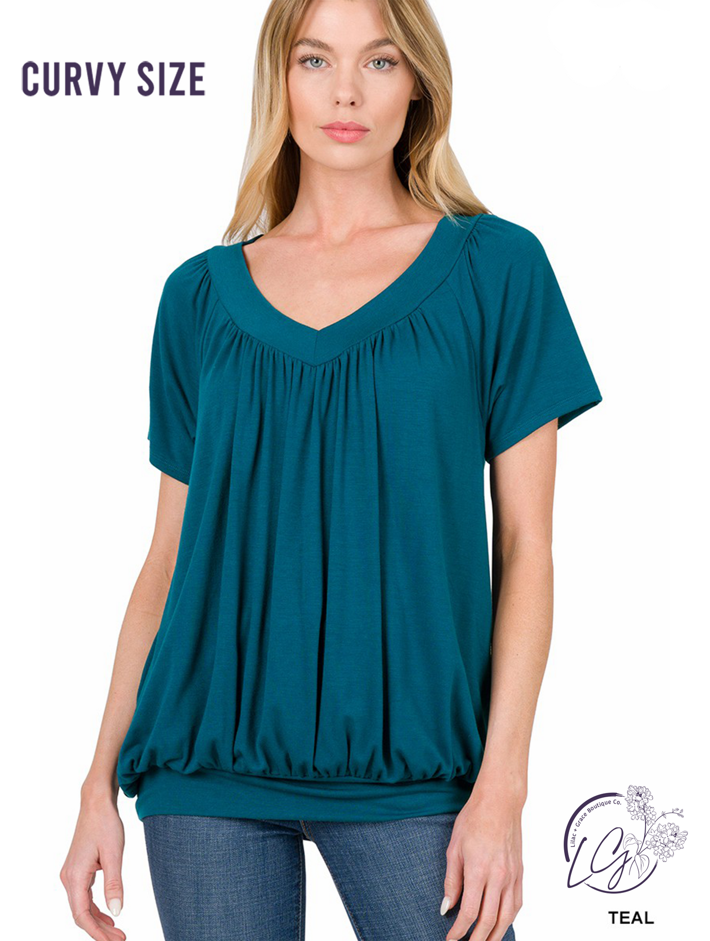 Curvy Breeze Gather Tee