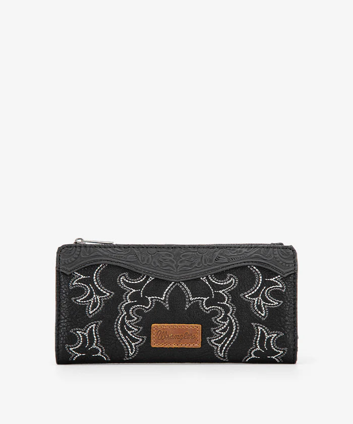Wrangler Embroidered Boot Scroll Wallet
