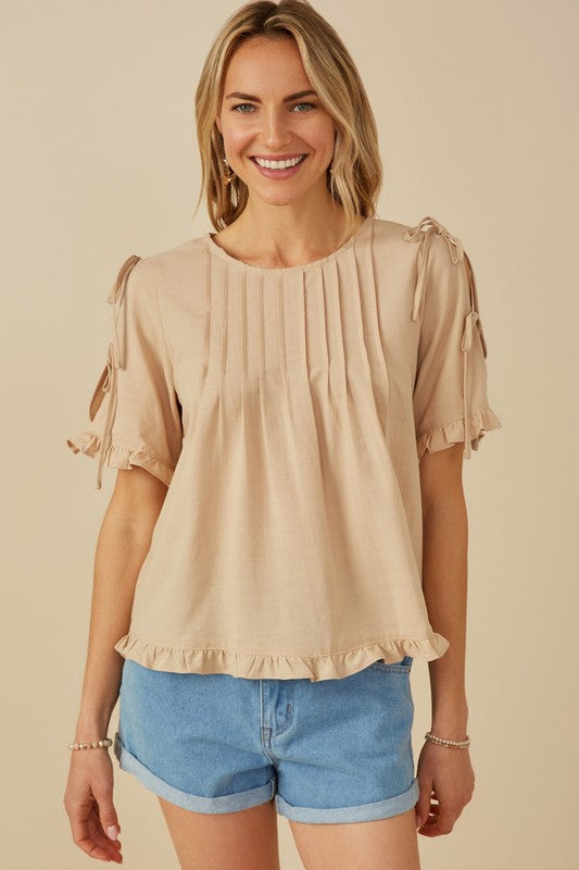 Pintuck Petal Top