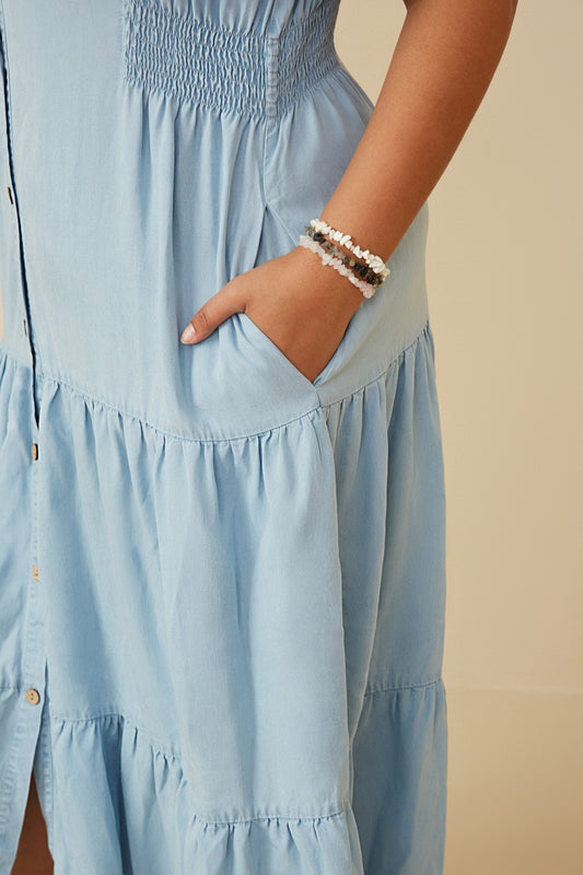Curvy Meadow Breeze Denim Dress
