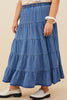 Curvy Blue Belle Tiered Skirt