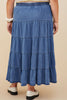Curvy Blue Belle Tiered Skirt
