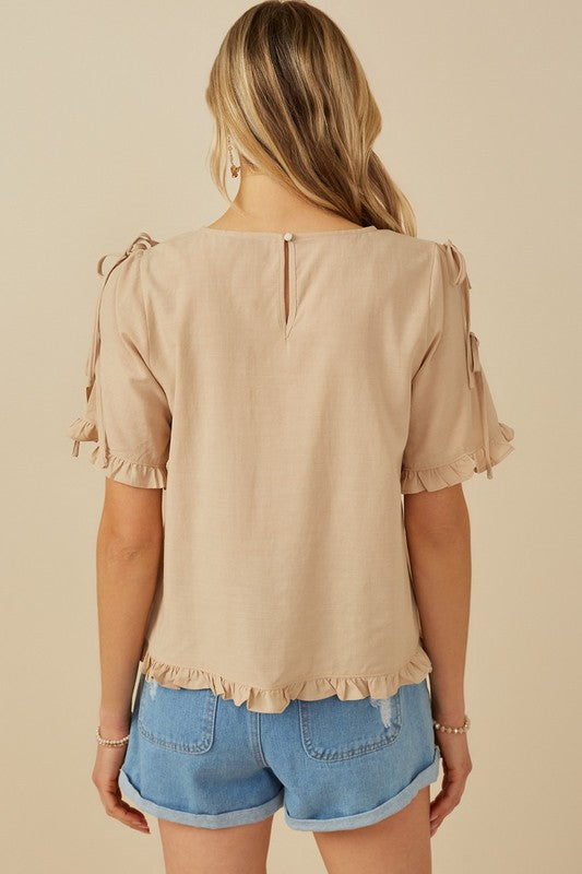 Pintuck Petal Top