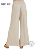 (SALE) Curvy Airy Elegance Wide-Leg Trousers