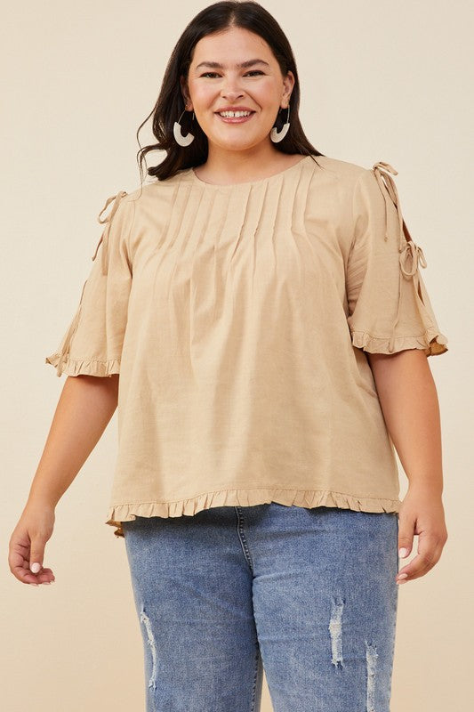 Curvy Pintuck Petal Top