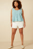 Curvy Fern & Button Knit Tank