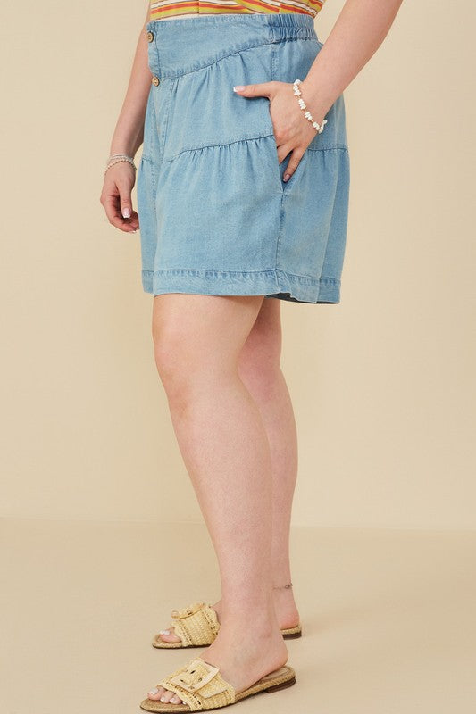 Curvy Tencel Twirl Shorts