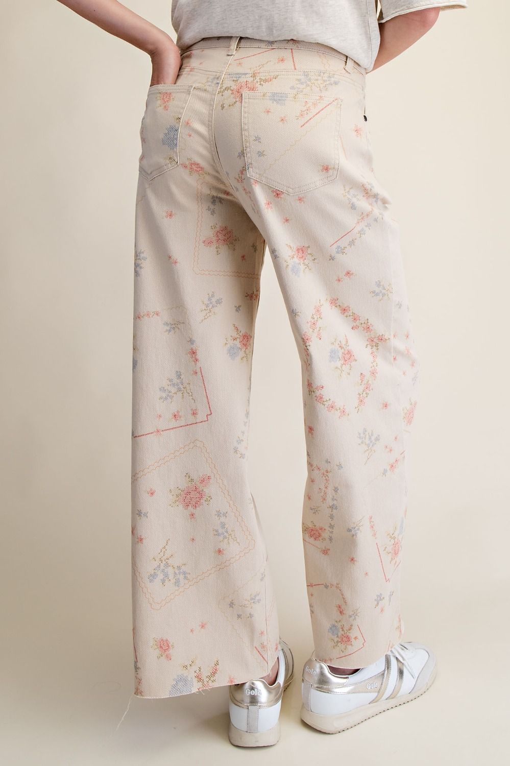 Floral Charm Twill Pants