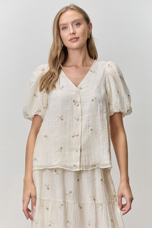 Pretty Moment Button Blouse