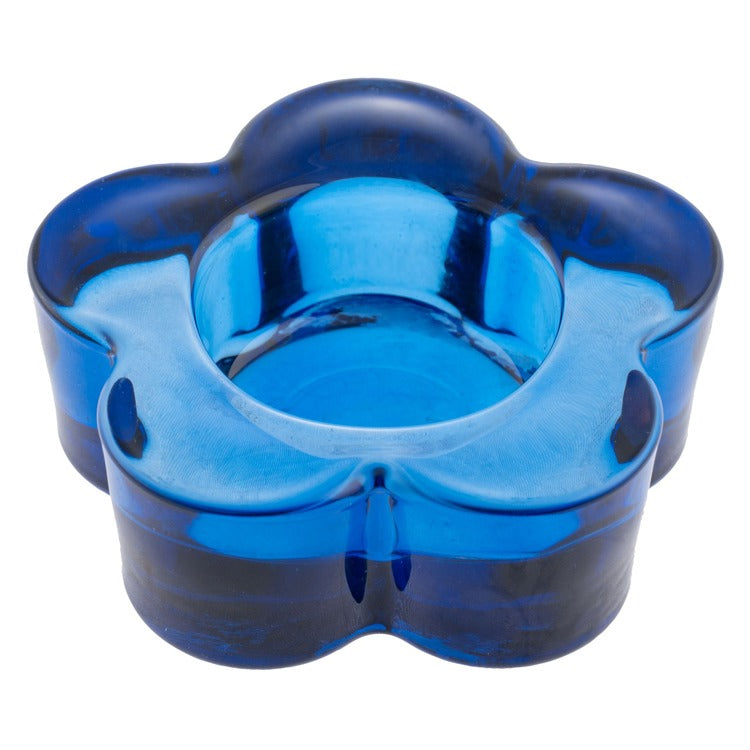 Glass flower tea light holder