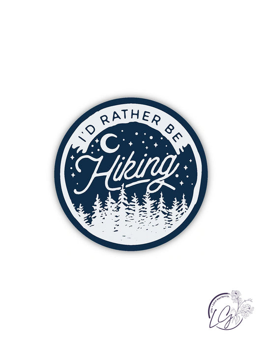 I'd Rather Be Hiking Sticker