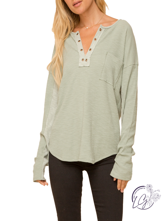 (SALE)Can I Call You Ribbed Long Sleeve