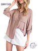 (Sale) Curvy Without You Button Down Long Sleeve