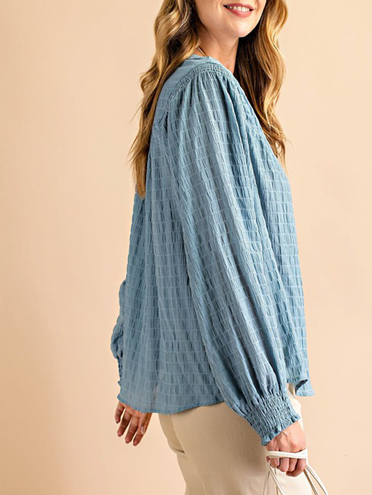 (Sale) Let's Stop Wishing Smocked Long Sleeve