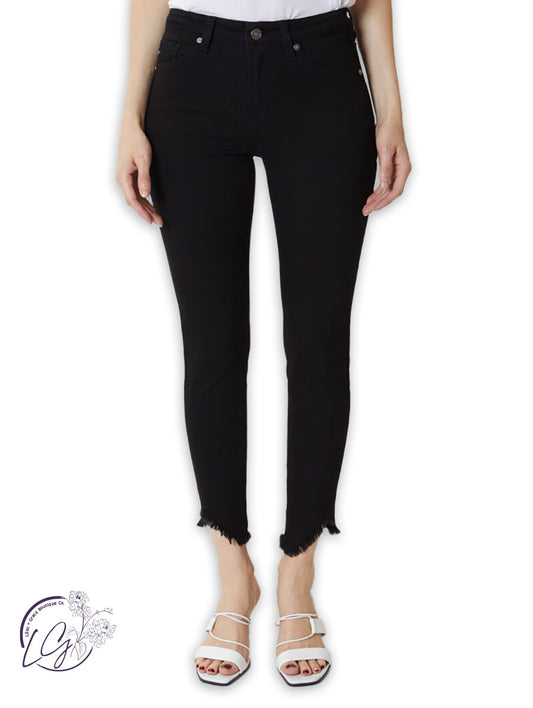 Christa High Rise Hem Detail Ankle Skinny By KanCan