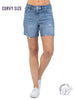 Curvy Matilda High Waist Embroidered Pocket Cutoffs By Judy Blue