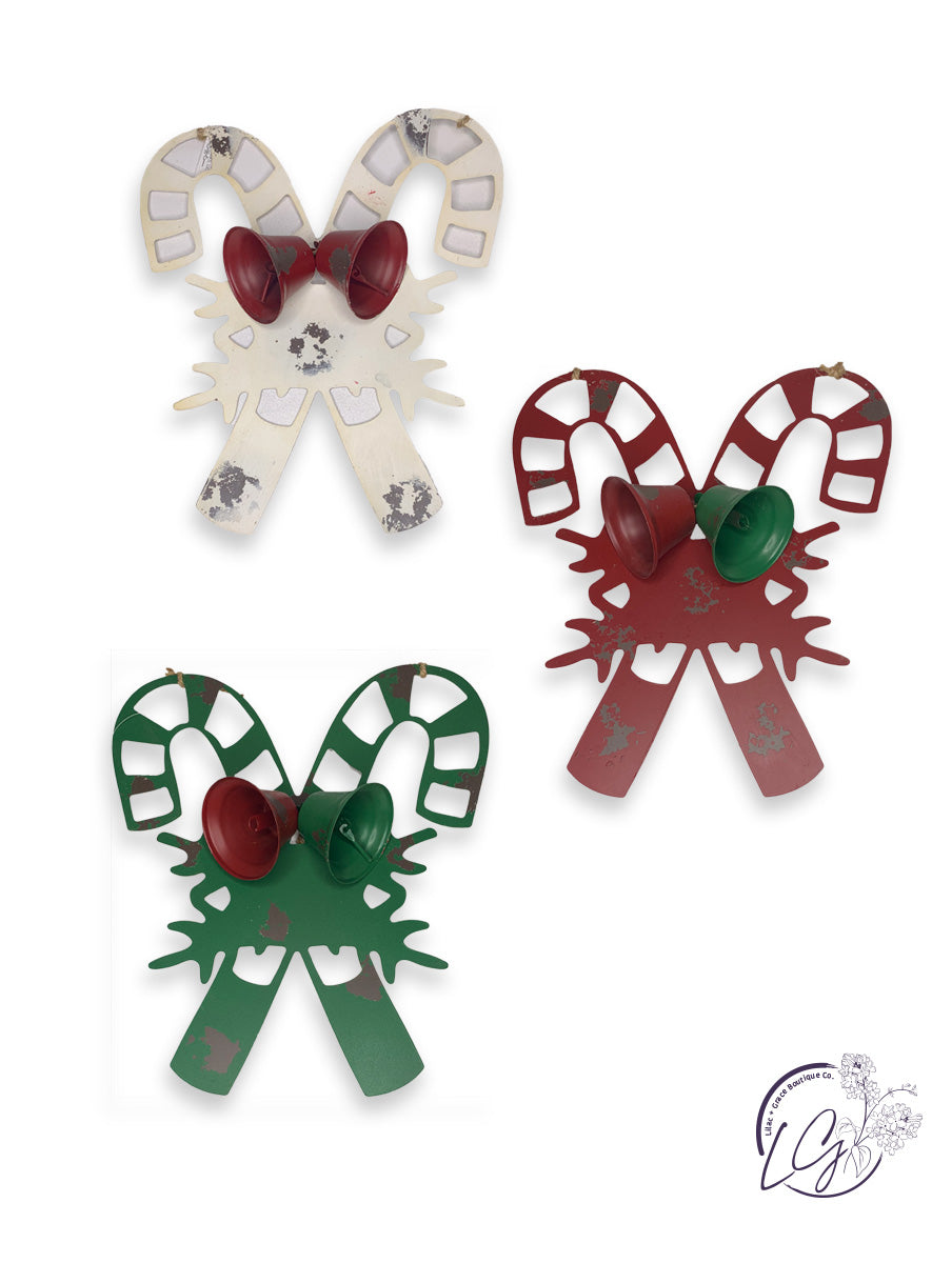 Vintage Candy Cane Bell Hanger