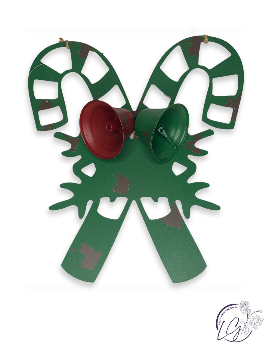 Vintage Candy Cane Bell Hanger