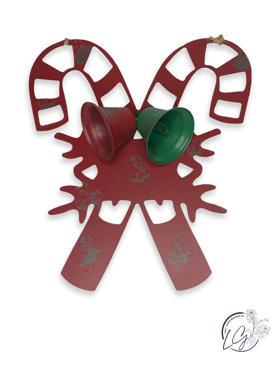 Vintage Candy Cane Bell Hanger