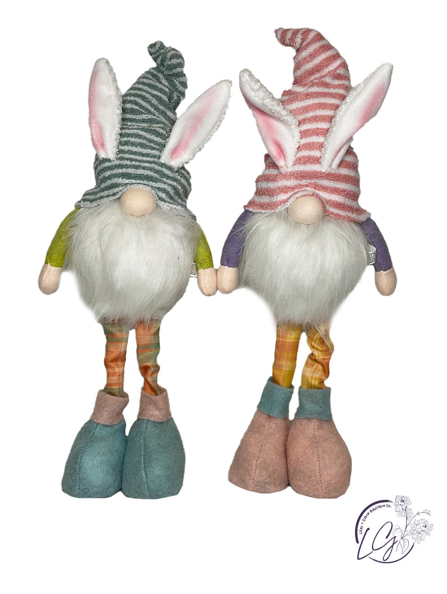 Easter Stripes Gnome Stander W/Led